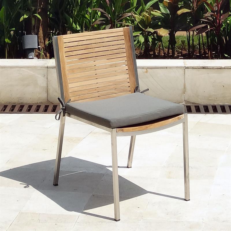 Coussin d'assise Ticino chaise empilable avec et sans accoudoirs 45x45x4cm Nagata