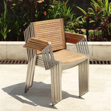 Tessin stacking chair with armrest 57.5 x 58.5 x 82cm