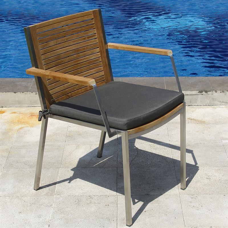 Chaise empilable Ticino avec accoudoir 57,5 ​​x 58,5 x 82 cm