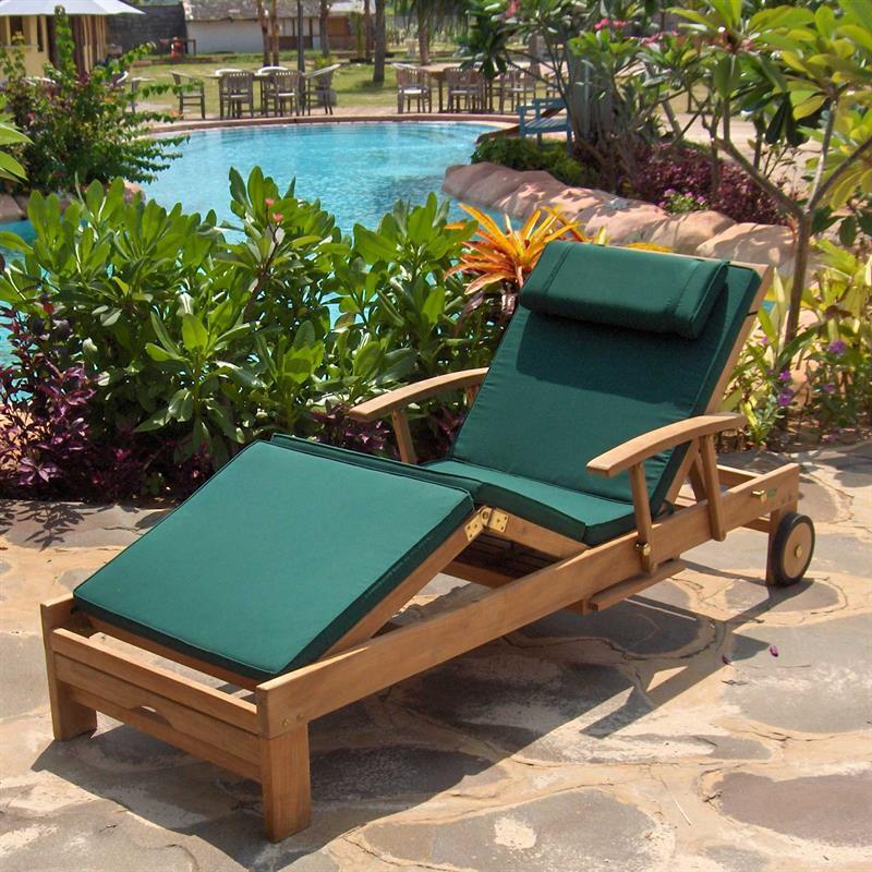 Hampton Deluxe Lounger Set 1 "Golden Ager" consisting of Hampton lounger with 42cm seat height and lounger cushion in Sunproof