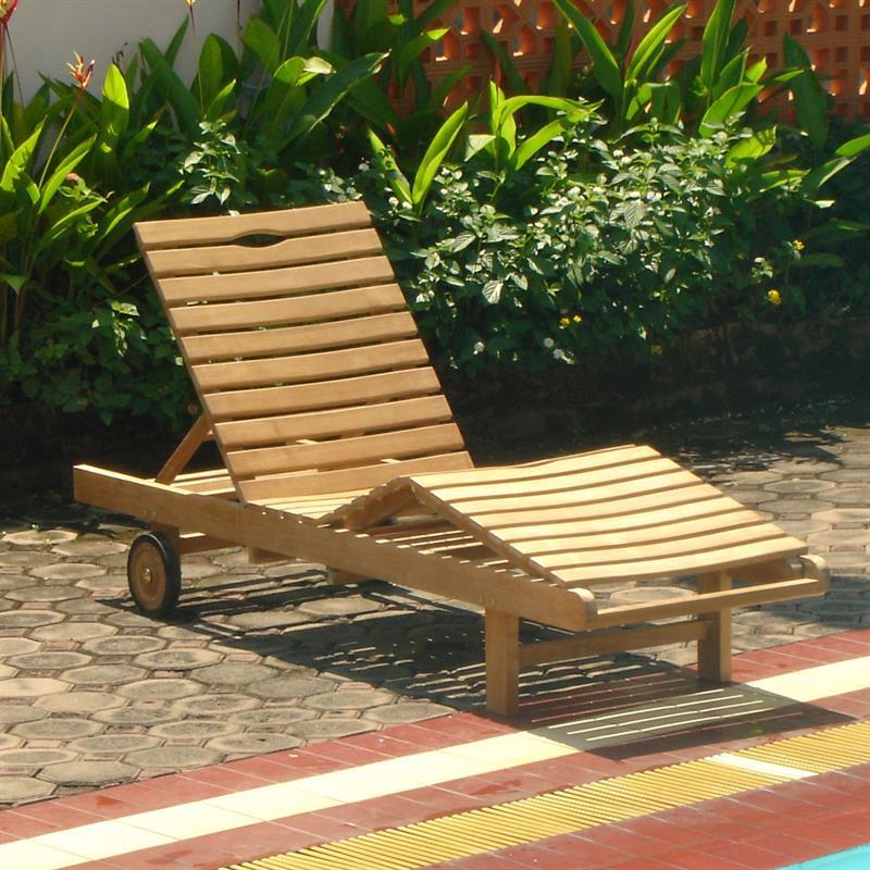 Florida loungers set of 1 - consisting of 1 Florida lounger 200 x 60 x 31 teak GRADE A + brass fittings and 1 lounger cushion in Sunproof