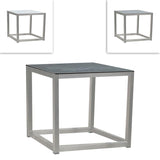 Marikk Beistelltisch Sofatisch 45 x 45 x 45cm Keramikplatte mit Edelstahlgestell