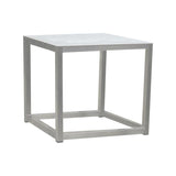 Table d'appoint Marikk table de canapé 45 x 45 x 45 cm plateau en céramique avec structure en acier inoxydable