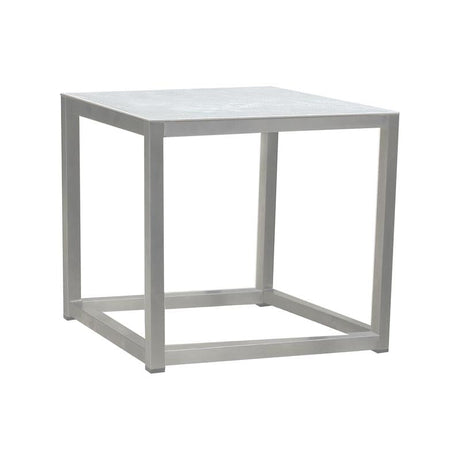 Marikk Beistelltisch Sofatisch 45 x 45 x 45cm Keramikplatte mit Edelstahlgestell