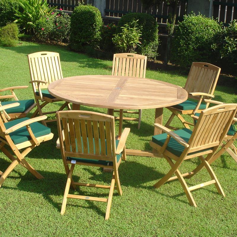 Denver Round Table 180 - Certified Teak GRADE A + Brass Fittings