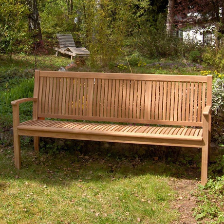 Banc de jardin Madison 180 cm - Teck certifié GRADE A + ferrures en laiton