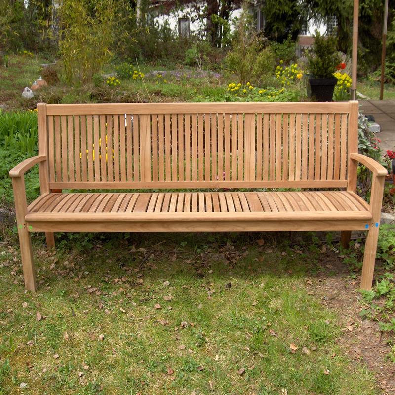 Banc de jardin Madison 180 cm - Teck certifié GRADE A + ferrures en laiton