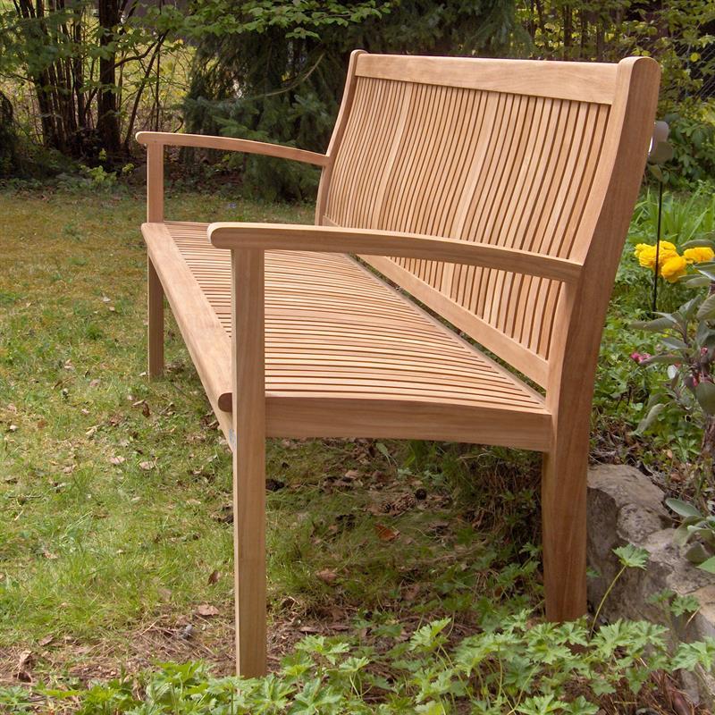 Banc de jardin Madison 180 cm - Teck certifié GRADE A + ferrures en laiton