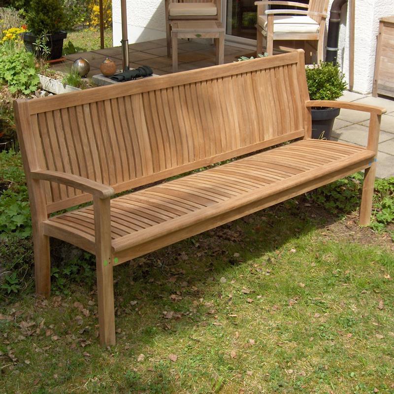 Banc de jardin Madison 180 cm - Teck certifié GRADE A + ferrures en laiton