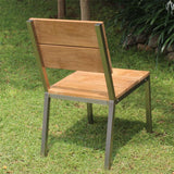 Makan dining chair brushed teak with stainless steel frame 50x63x90 cm