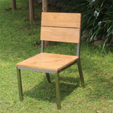 Makan dining chair brushed teak with stainless steel frame 50x63x90 cm