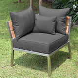 Makan Lounge Rückenkissen 65x40 + 40x30cm Sunproof für Eck-/Seitenmodul (2 große + 1 kleines Kissen)