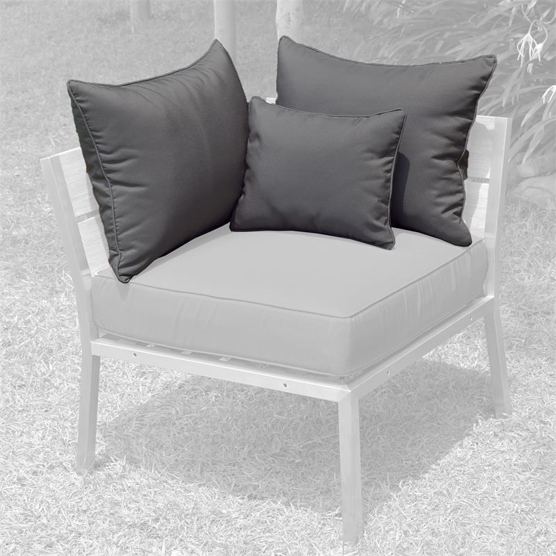 Coussin de dossier Makan Lounge 65x40 + 40x30cm Sunproof pour module d'angle/latéral (2 grands + 1 petit coussin)