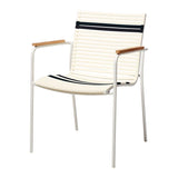 Mood Classic stacking chair white/white+grey/petrol aluminium powder-coated with teak armrests