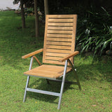 Moselle high-back chair - certified teak GRADE A + stainless steel frame