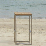 Florence Bar Hocker 40 x 40 x 75cm Teak mit Edelstahlgestell