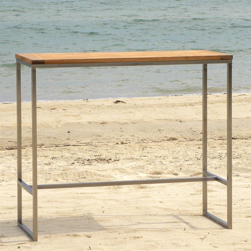 Florence Bar Bench Teak Stainless Steel