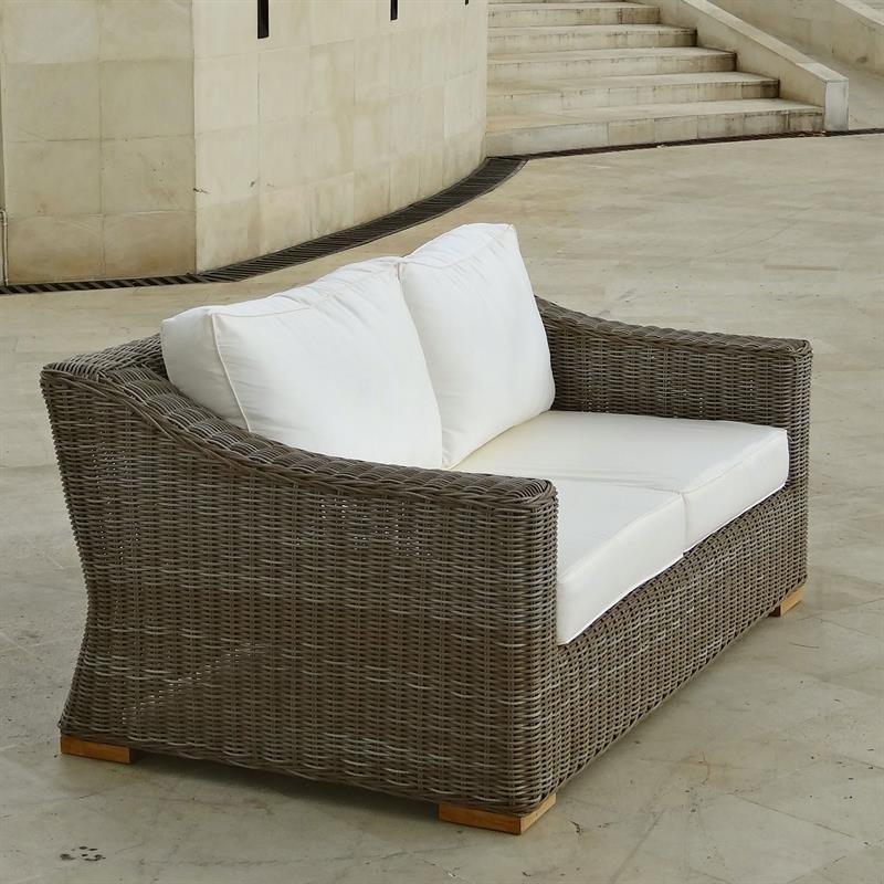 Monaco Loungeset bestehend aus 1 x Monaco Sessel und 1 x 2-Sitzer Monaco Sofa mit Sunproof Polstern