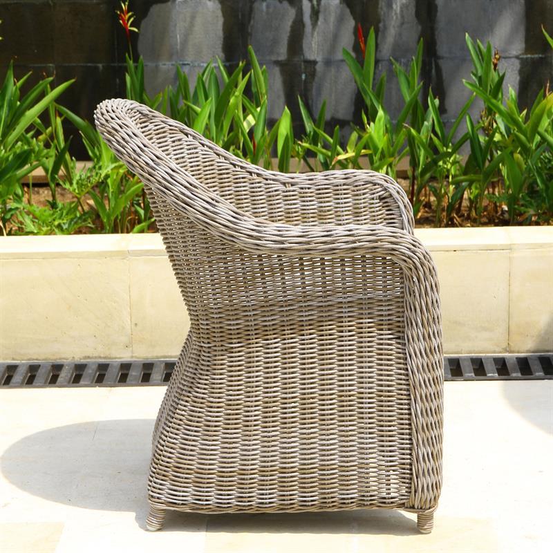 Monaco Armchair with round backrest Kubu fiber