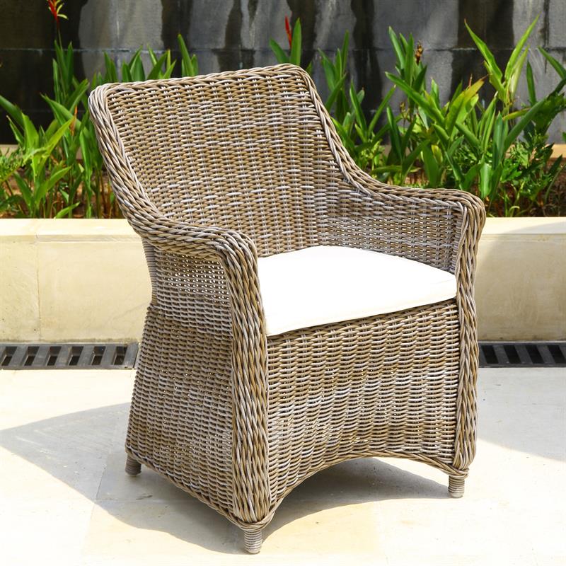 Monaco Armchair with Square Backrest Kubu Fiber