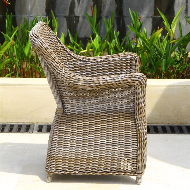 Monaco Armchair with Square Backrest Kubu Fiber