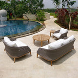 Grace Lounge Set bestehend aus 1-Sitzer Sessel und 2-Sitzer Sofa in Vintage Geflecht inklusive Polster in Sunproof