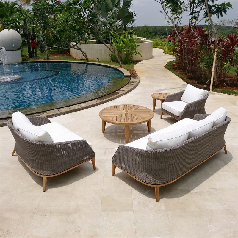 Grace Sofa 2 Seater Wicker with Teak Legs