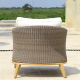 Grace armchair wicker with teak legs