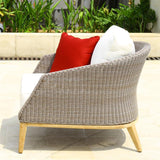 Grace armchair wicker with teak legs