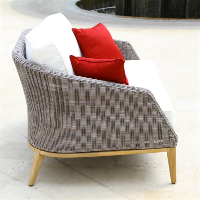 Grace Sofa 2 Seater Wicker with Teak Legs