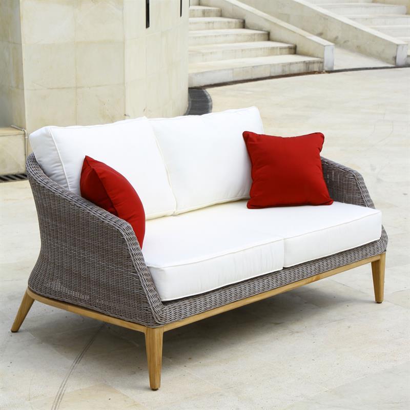 Grace Sofa 2 Seater Wicker with Teak Legs