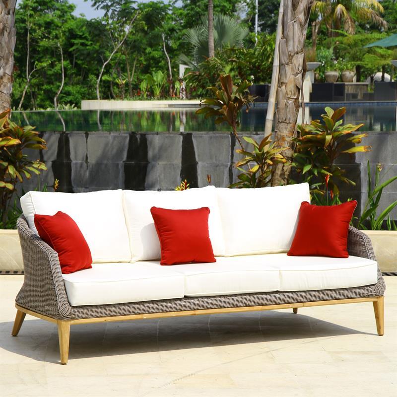 Grace Sofa 3 Seater Wicker with Teak Legs