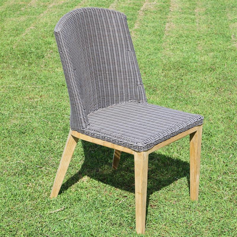 Grace dining chair wicker with teak legs