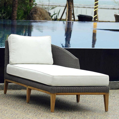 Chaise longue rembourrée Grace à gauche en 2 parties Sunproof Standard