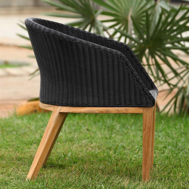 Grace Armchair Wicker with Teak Legs