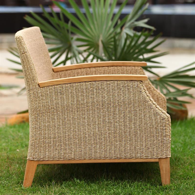 Stokeham Armchair 1 Seater 74 x 91 x 86 cm Wicker with Teak Legs