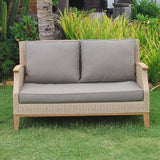 Stokeham Sofa 2 Seater 137.5 x 91 x 86 cm Wicker with Teak Legs