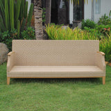 Stokeham Sofa 3 Seater 200.5 x 91 x 86 cm Wicker with Teak Legs