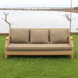 Stokeham Sofa 3 Seater 200.5 x 91 x 86 cm Wicker with Teak Legs