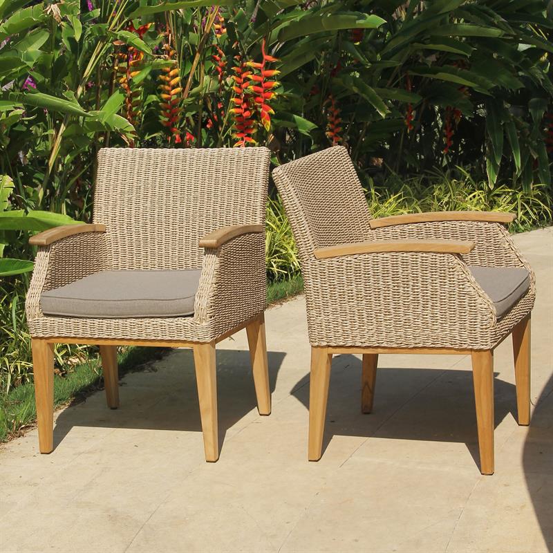 Stokeham Armchair 58 x 64 x 82 cm Wicker with Teak Legs