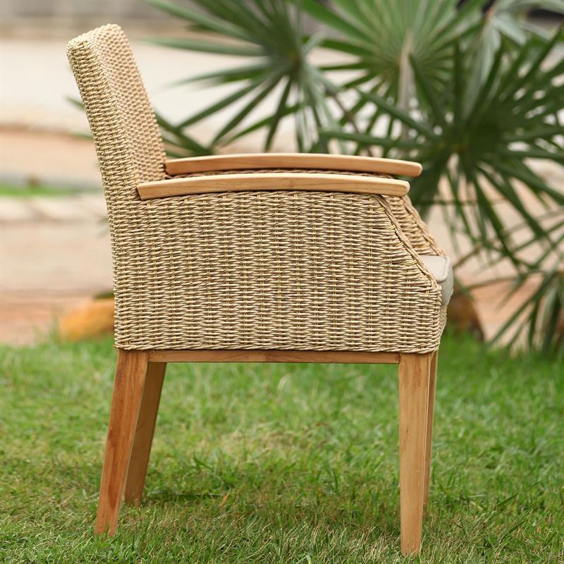 Stokeham Armchair 58 x 64 x 82 cm Wicker with Teak Legs