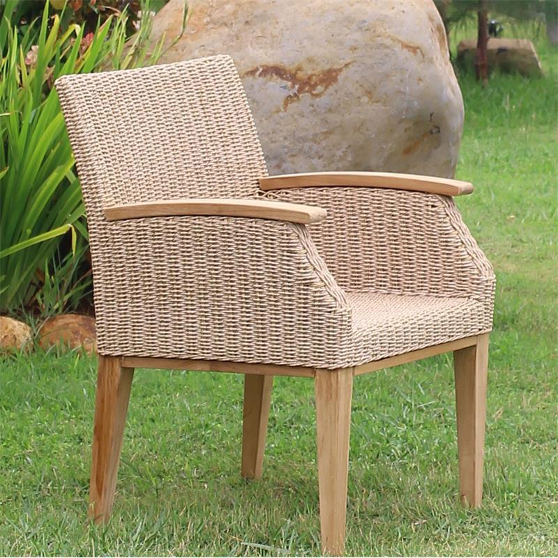 Stokeham Armchair 58 x 64 x 82 cm Wicker with Teak Legs