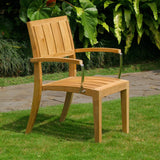 Nivelle stacking chair with armrest - Certified Teak GRADE A + stainless steel fittings