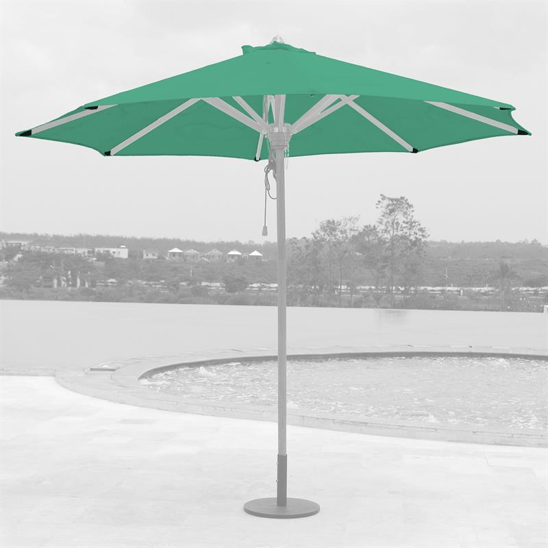 Toile de parasol 300cm ronde en couleur standard SunProof Drill pour Ocean Deluxe avec capuchon en cuir