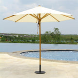 Parasol Ocean Deluxe 250 cm rond Sunproof en teck avec fixations en acier inoxydable et triple poulie