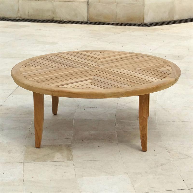 Mosaic coffee table around 100 cm teak