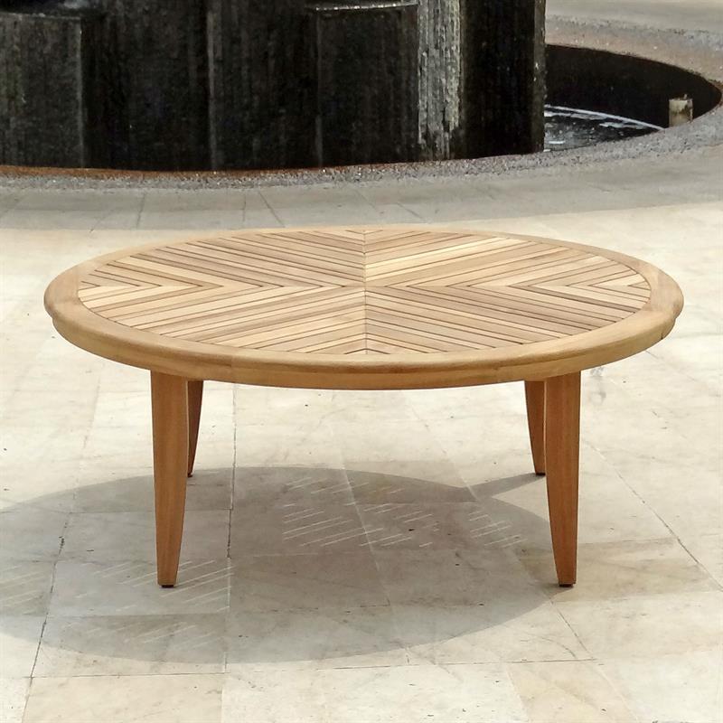 Mosaic coffee table around 100 cm teak