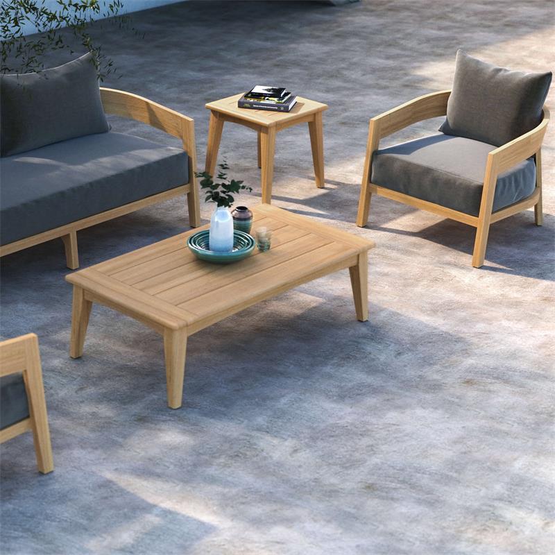 Table basse Piedra rectangulaire 130 x 70 x 40 cm Teck certifié GRADE A