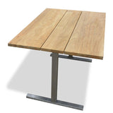 Planka Dining Lounge Table 120 x 80 x 69 cm Teak Grade A brushed with stainless steel frame