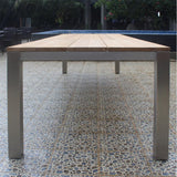 Planka dining table 210 x 100 x 76 cm teak grade A brushed with stainless steel frame